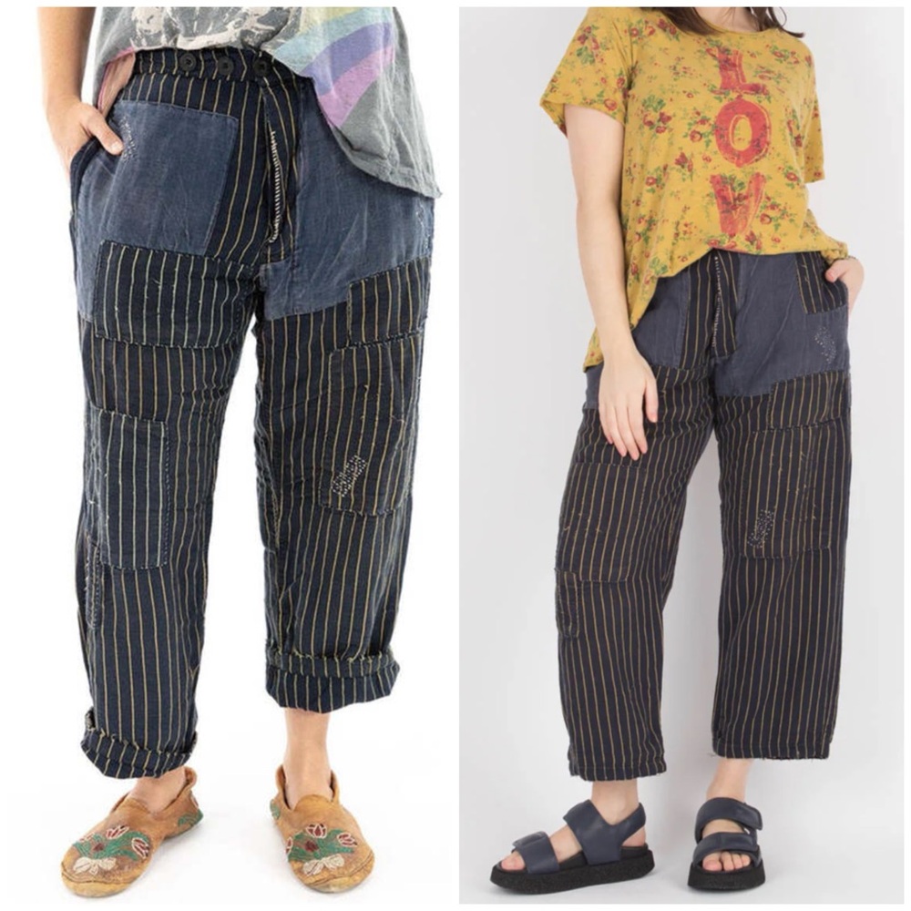 MAGNOLIA PEARL Lilou Distressed
Patchwork Pants One Size - Picture 1 of 15